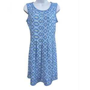 Max Studio Blue and White Patterned Mini Dress
